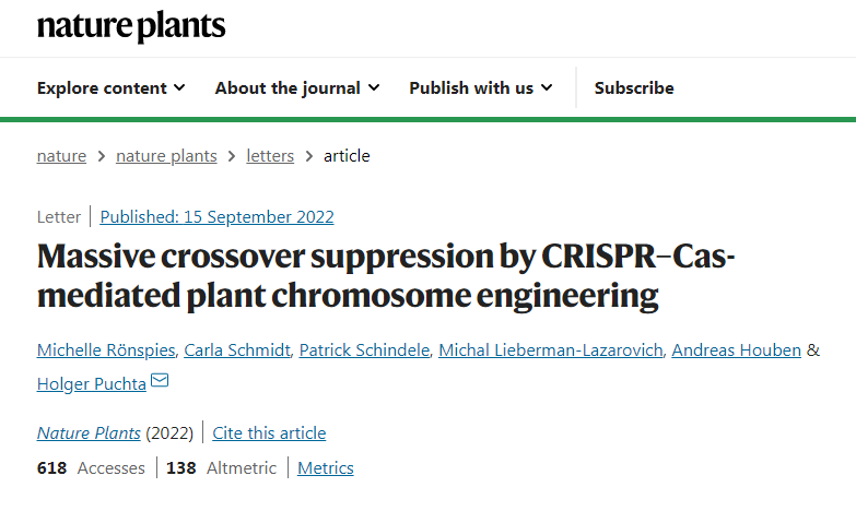研究人員使用CRISPR/Cas分子剪刀來反轉染色體使編碼的性狀不受影響地遺傳下去 研究人員使用CRISPR/Cas分子剪刀來反轉染色體使編碼的性狀不受影響地遺傳下去